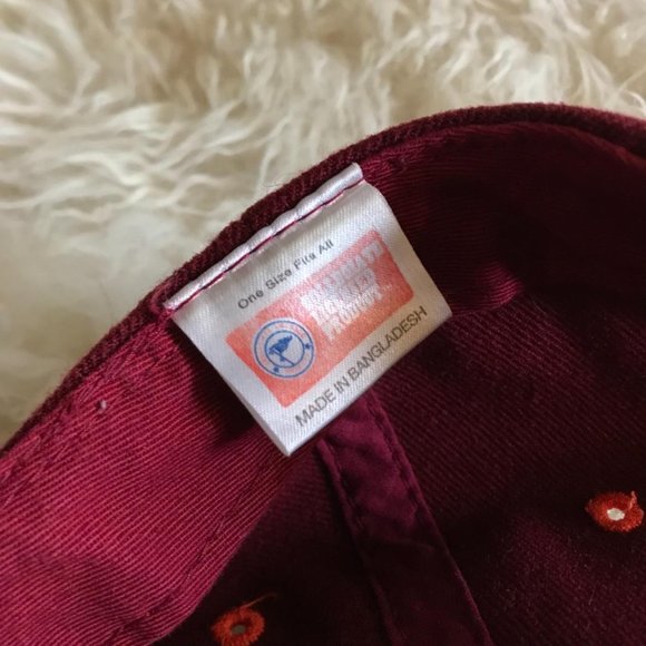 Vintage Y2K Puma NCAA Virginia Tech‎ Burgundy Maroon Red Orange Embroidered Hat - Picture 4 of 4